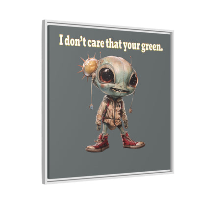 I don't care that your green - framed canvas art (dark grey)