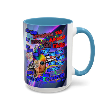 drop the beat - Accent Mug (grey-pink wave)