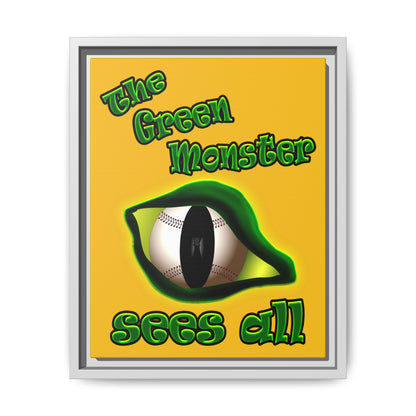 green monster - framed canvas art (yellow)