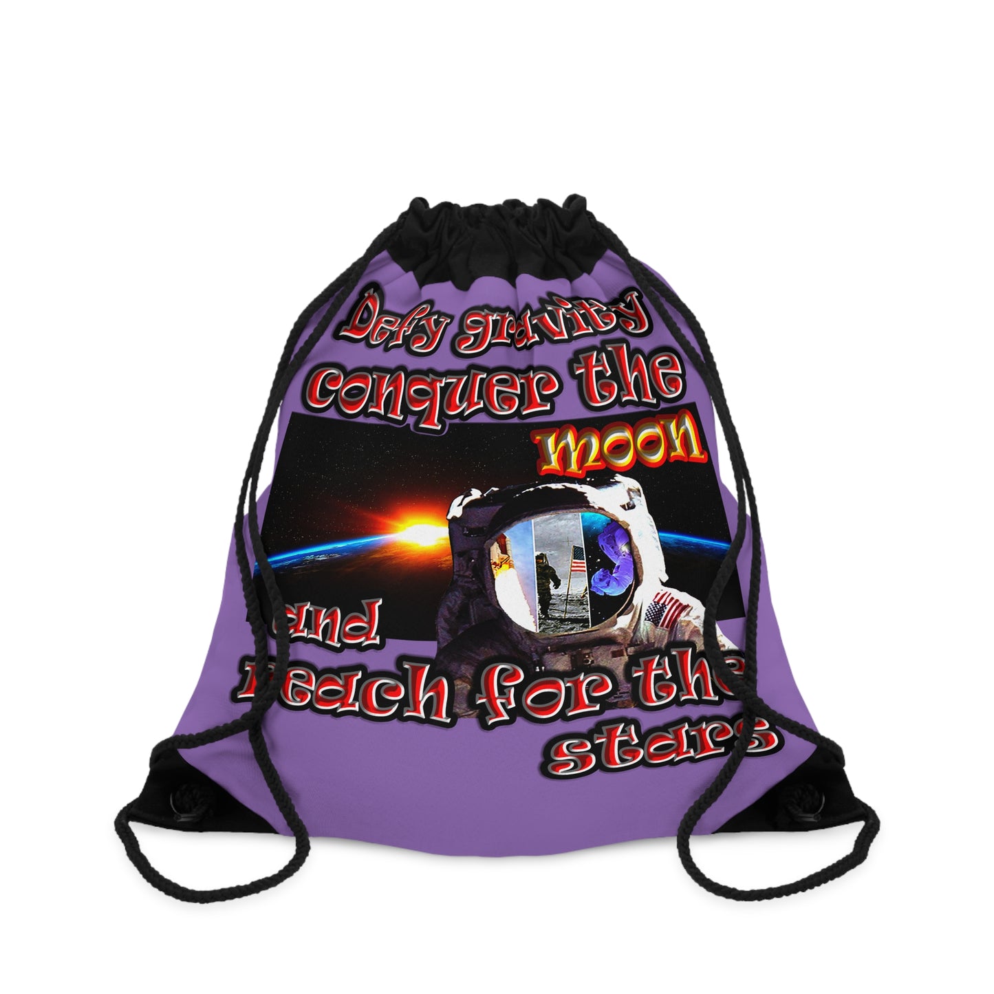 defy conquer reach - Drawstring Bag (light purple)