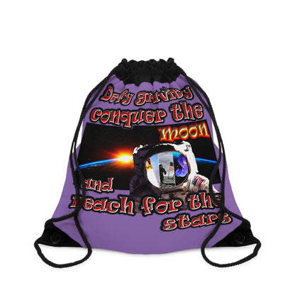 defy conquer reach - Drawstring Bag (light purple)
