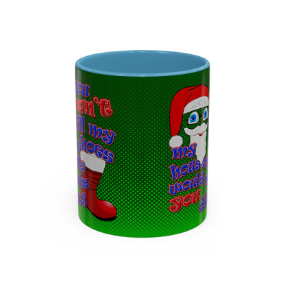 santa's shoes - Accent Mug (logo green)