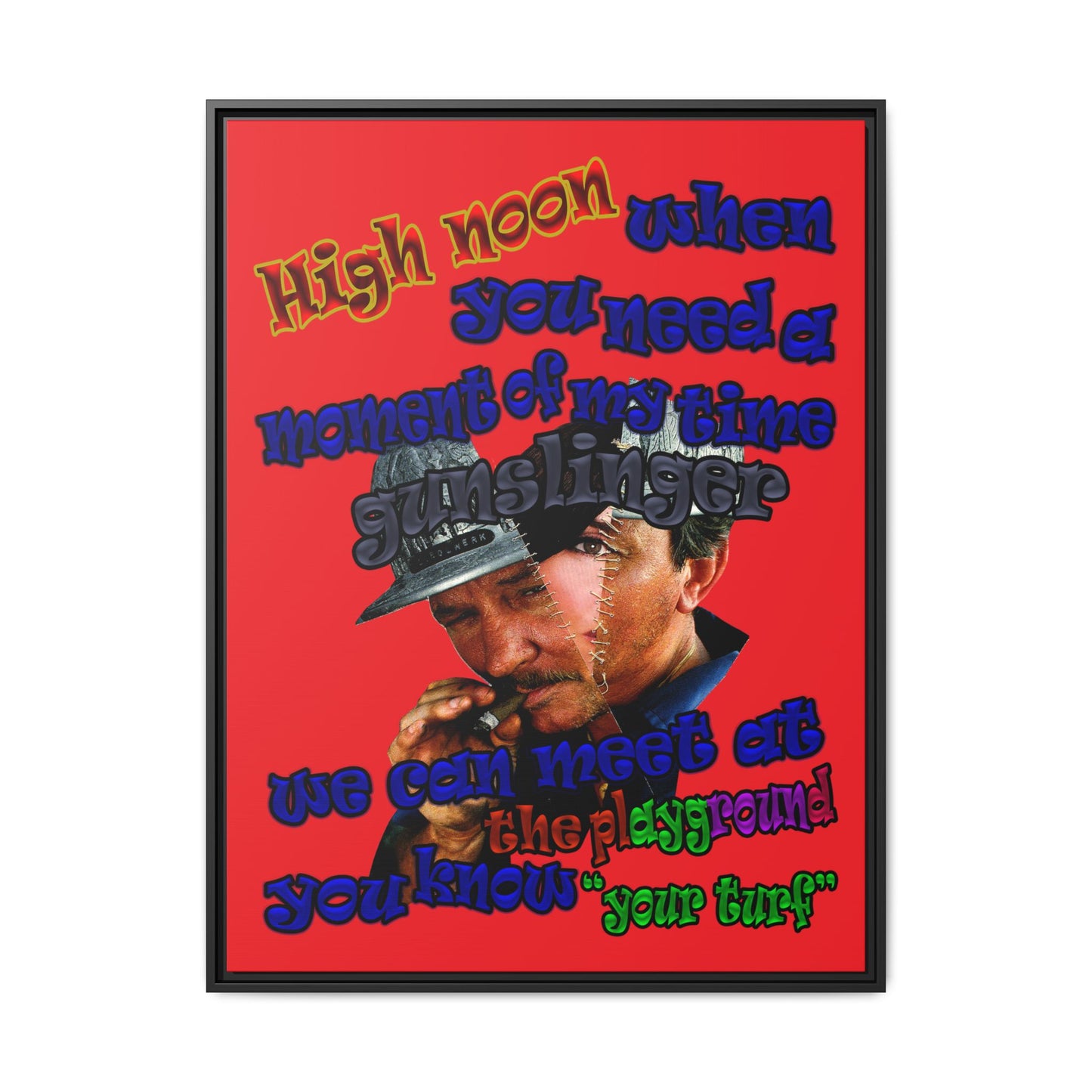 high noon - framed canvas art (red)