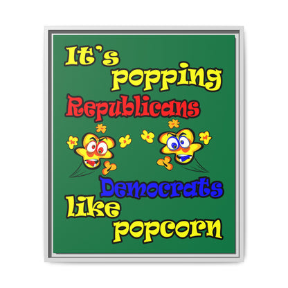 popping like popcorn - framed canvas art (dark green)