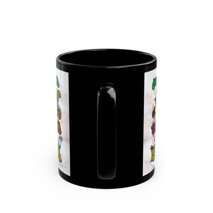 the bum's shit - Black Mug (white marble)