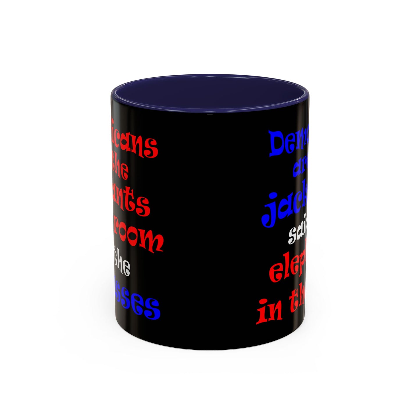 donkeys and elephants - Accent Mug (black)