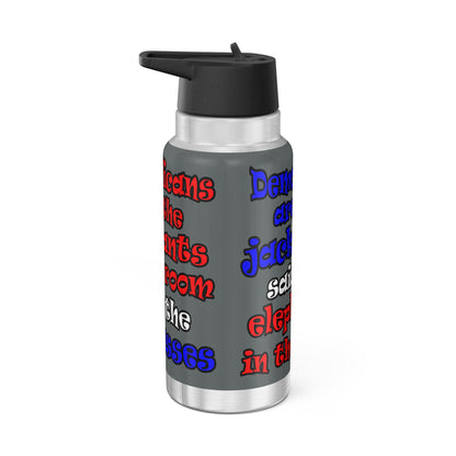 donkeys and elephants - Gator Tumbler, 32oz (dark grey)