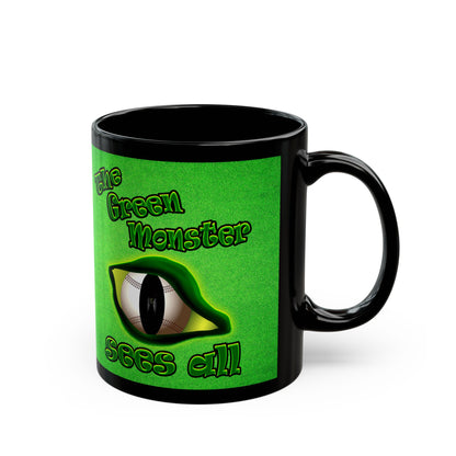 green monster - Black Mug (green turf)