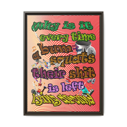 the bum's shit - framed canvas art (yellow-orange wave)