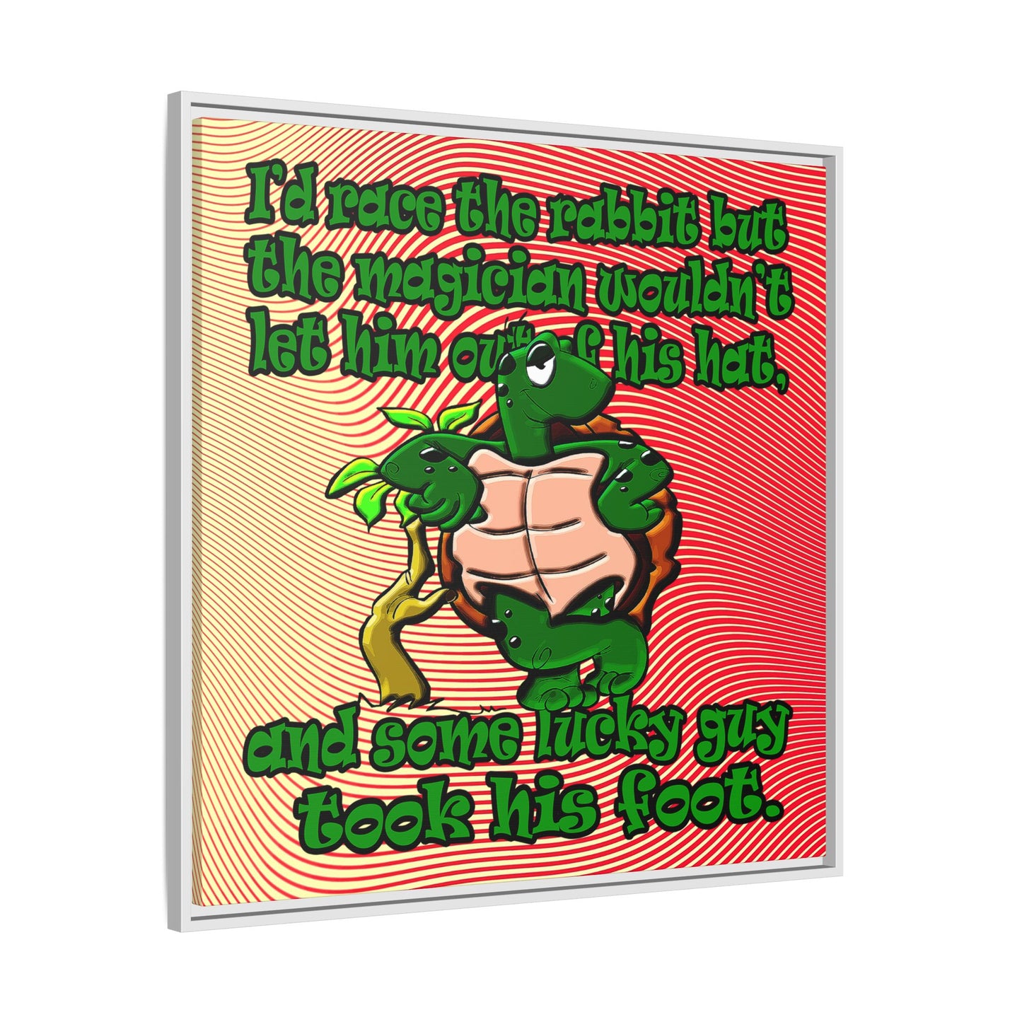turtle race - framed canvas art (yellow-orange wave)