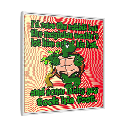 turtle race - framed canvas art (yellow-orange wave)