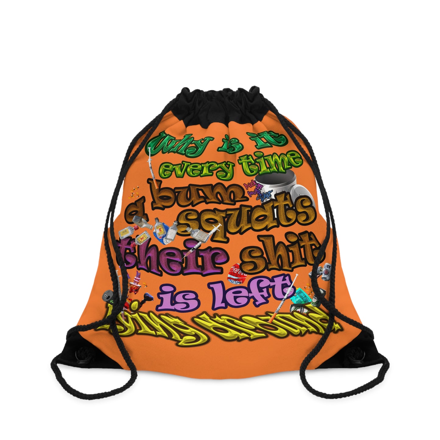 the bum's shit - Drawstring Bag (crusta)