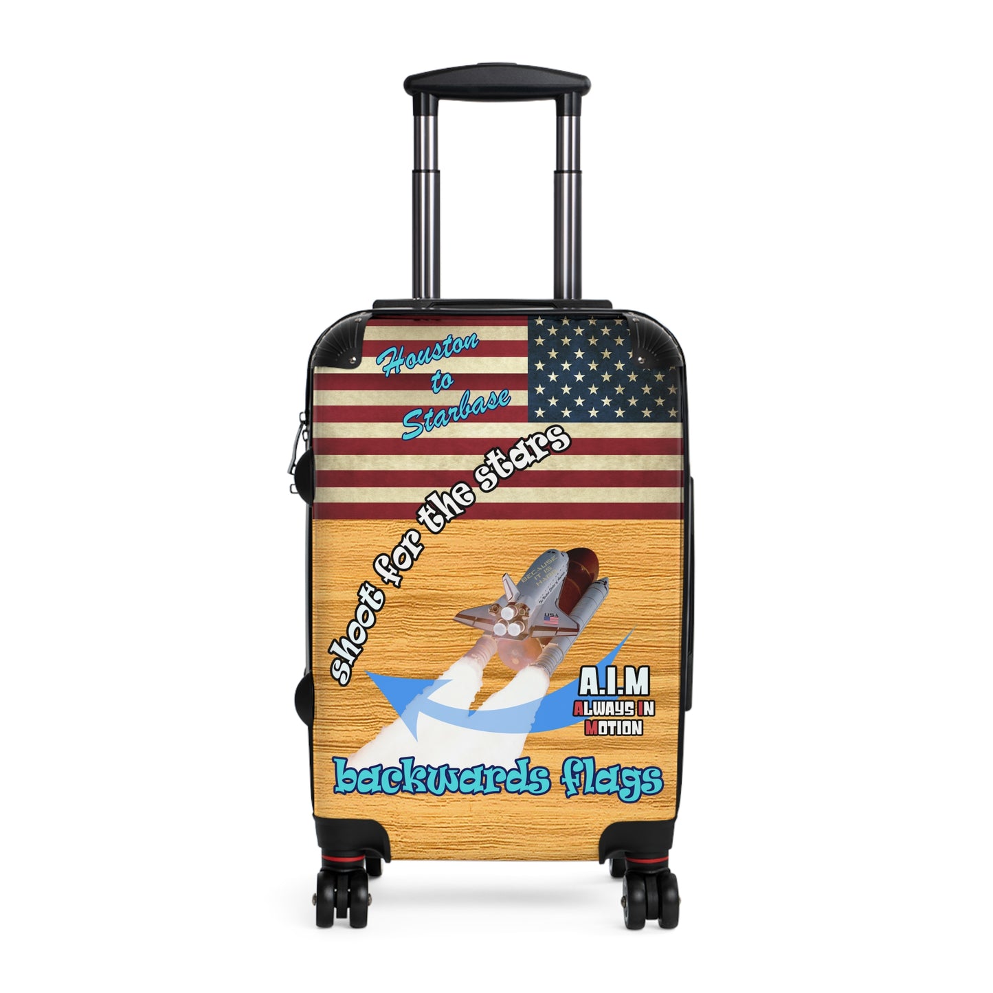 shoot for the stars - Suitcase (butterscotch wood finish)