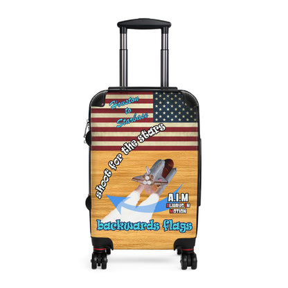 shoot for the stars - Suitcase (butterscotch wood finish)