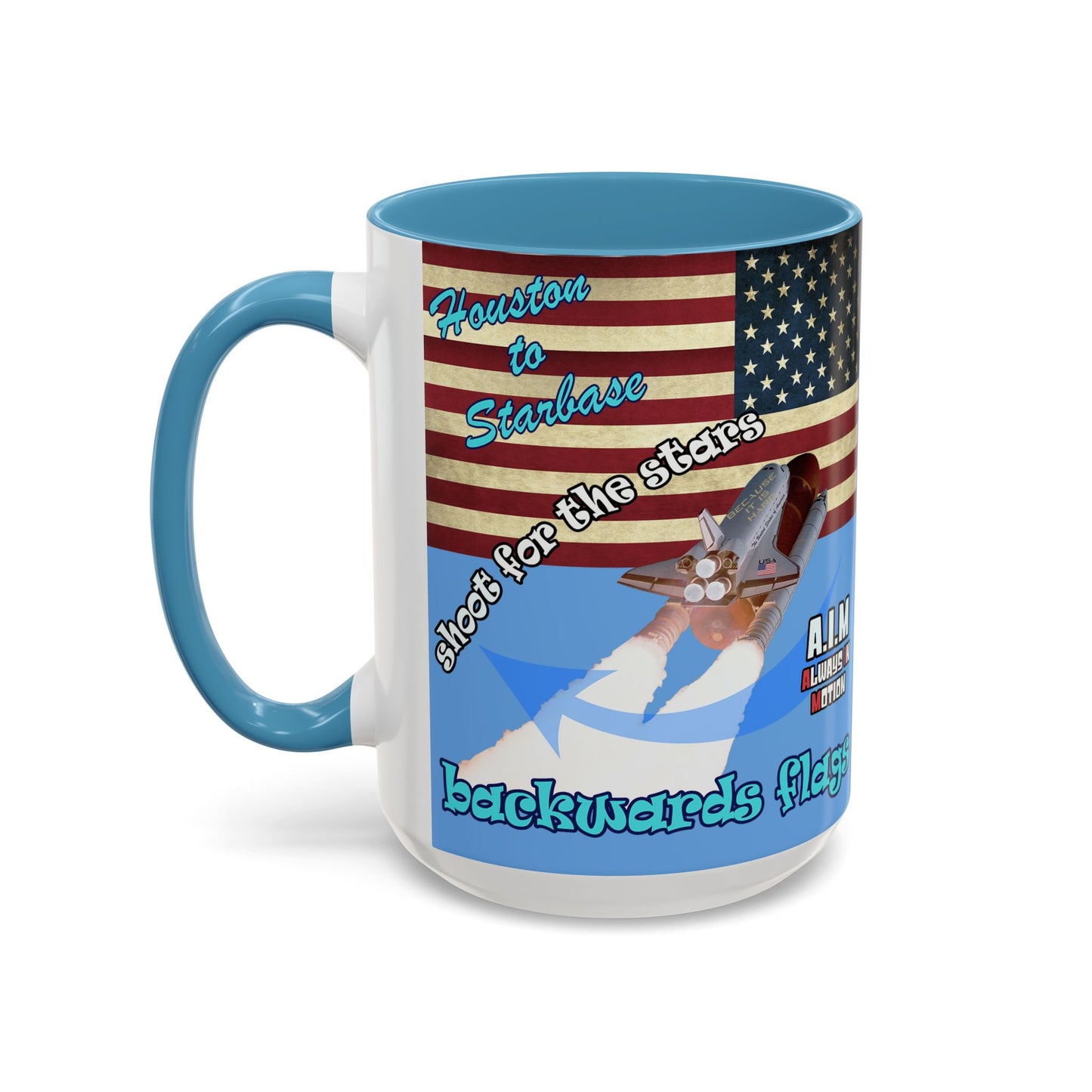 shoot for the stars - Accent Mug (light blue)
