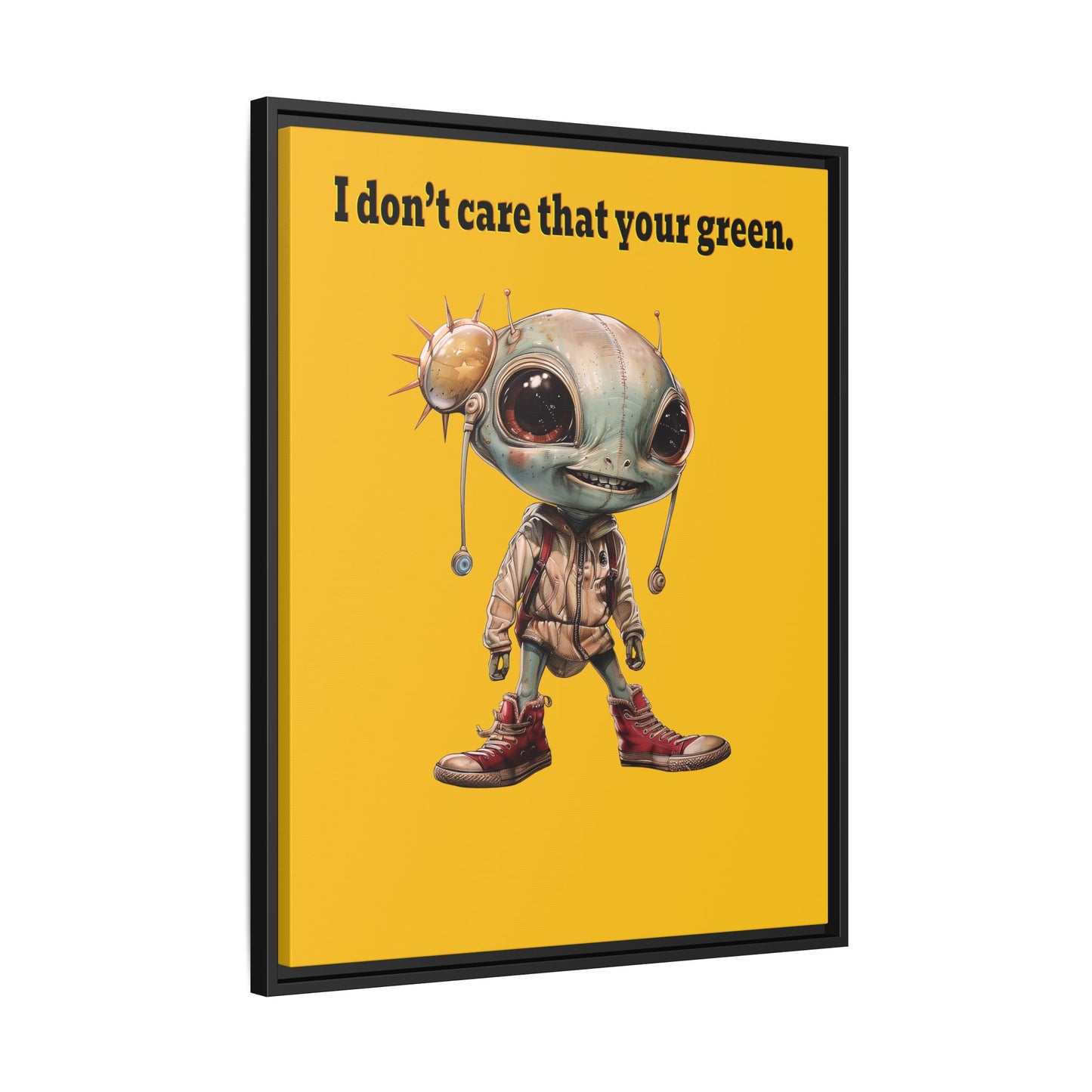 I don't care that your green - framed canvas art (yellow)