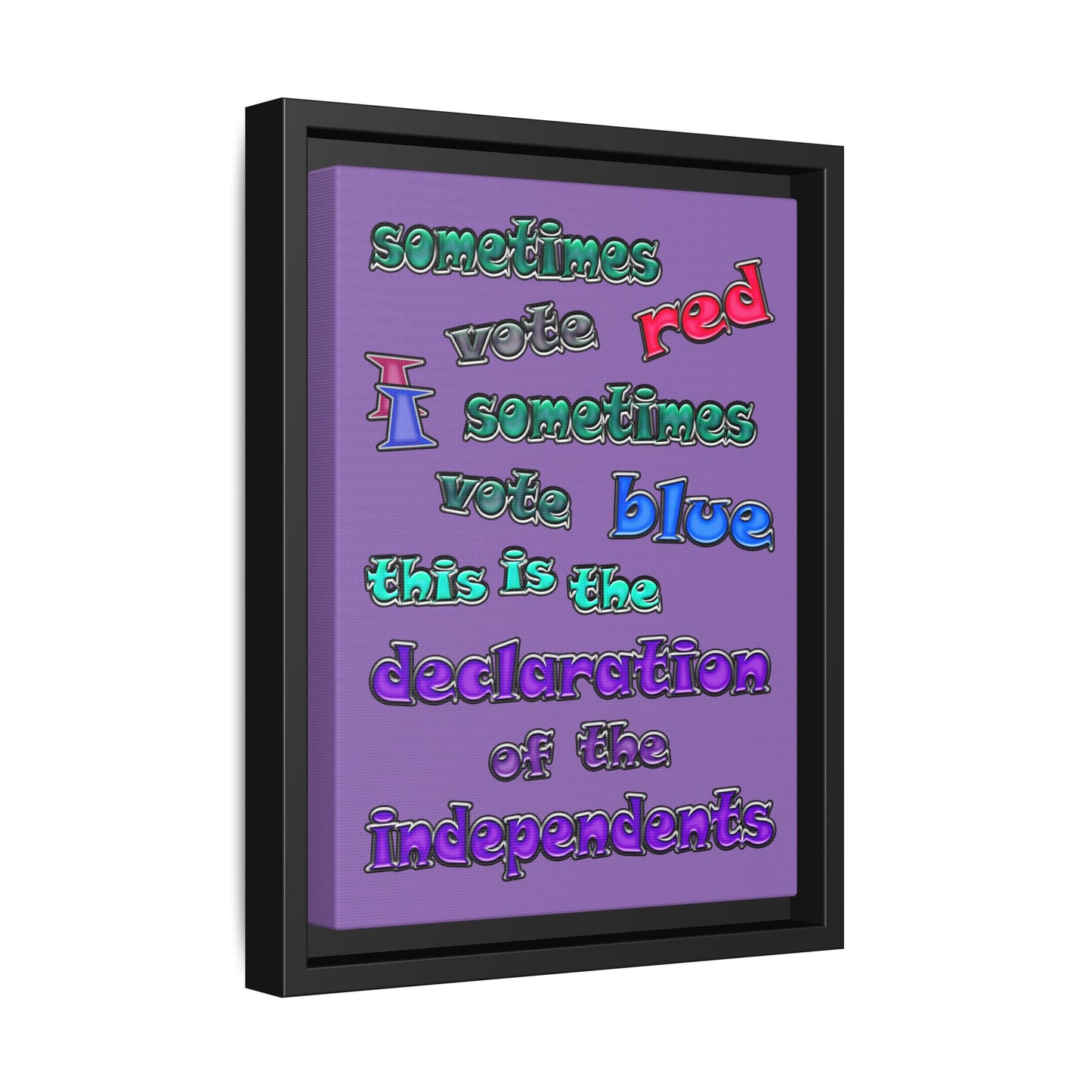 declaration of the independents - framed canvas art (light purple)