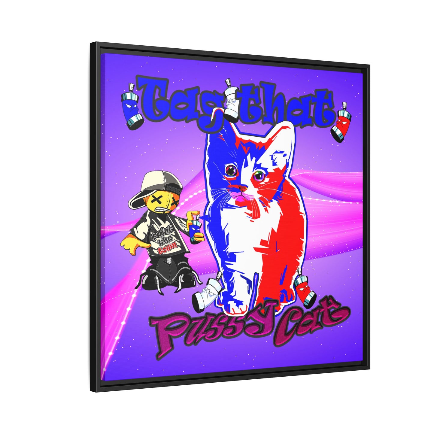 tag that - framed canvas art (purple-pink wave)