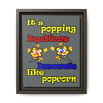 popping like popcorn - framed canvas art (dark grey)
