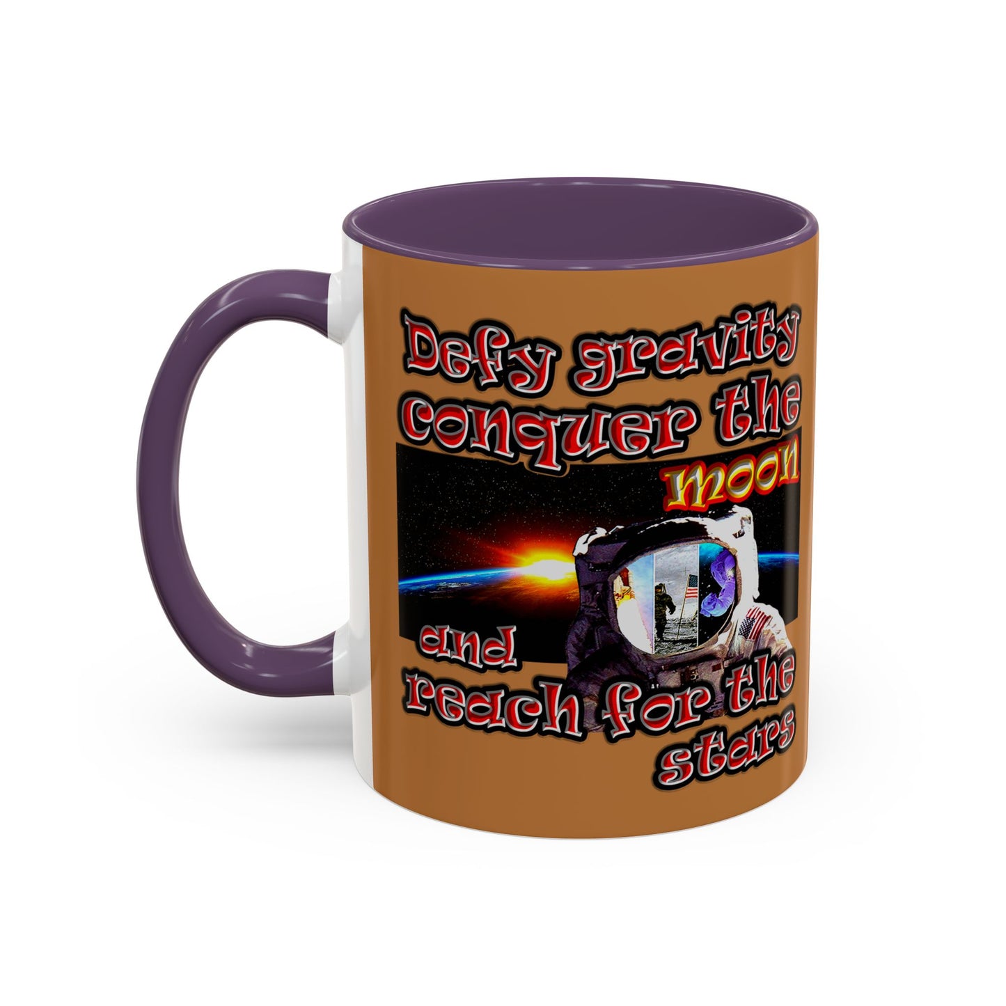 defy conquer reach - Accent Mug (light brown)