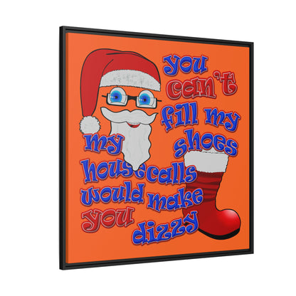 santa's shoes - framed canvas art (orange)