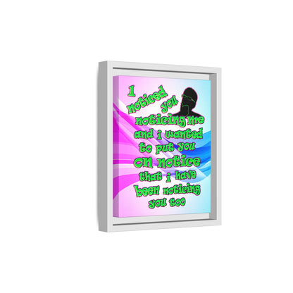 noticed you noticing - framed canvas art (light blue-pink wave)