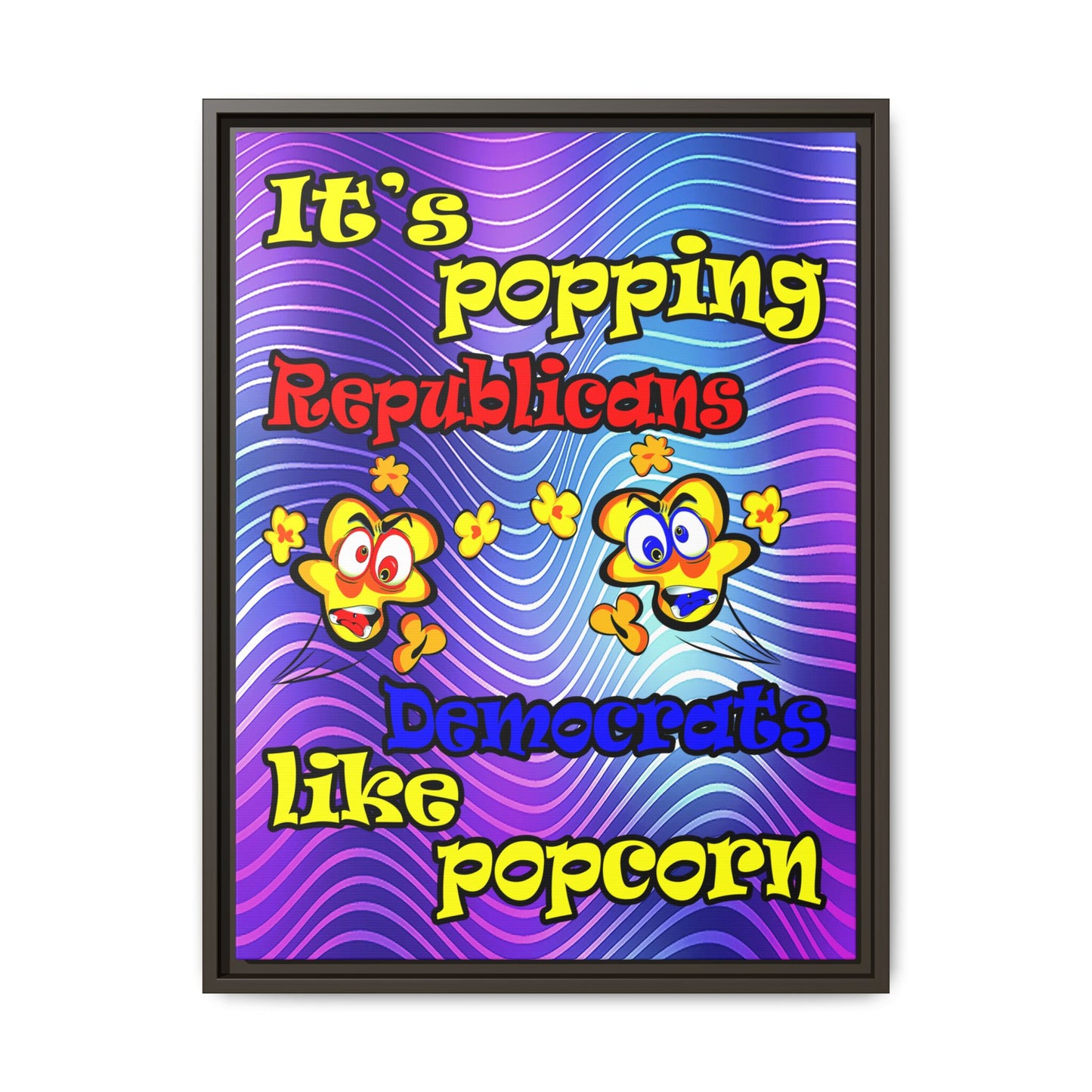 popping like popcorn - framed canvas art (purple wave)