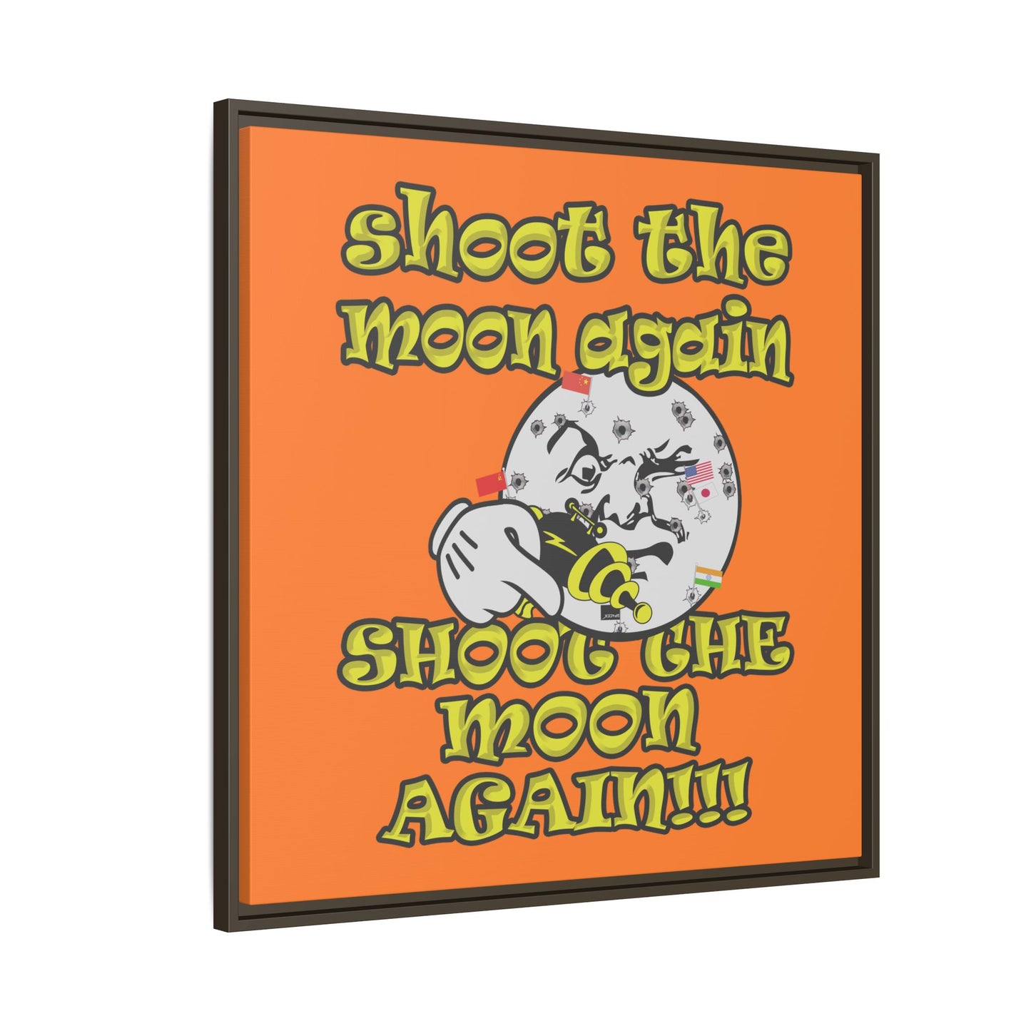 shoot the moon again - framed canvas art (crusta)
