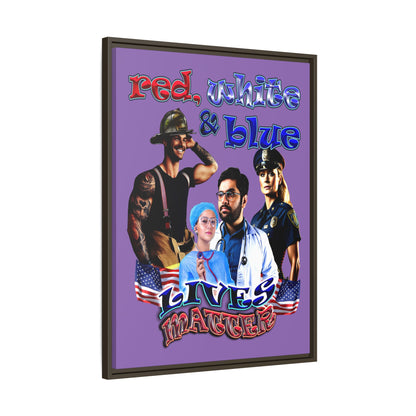rw&b lives matter - framed canvas art (light purple)