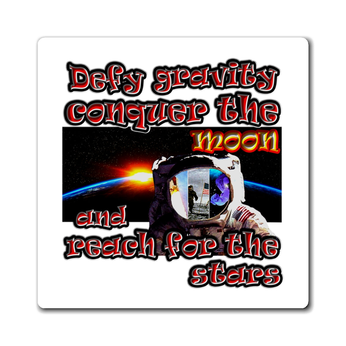 defy conquer reach - Magnets - (white)