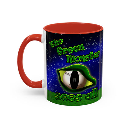 green monster - Accent Mug ('snoops' background)