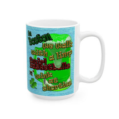 celtics logo - White Mug (faded blue)