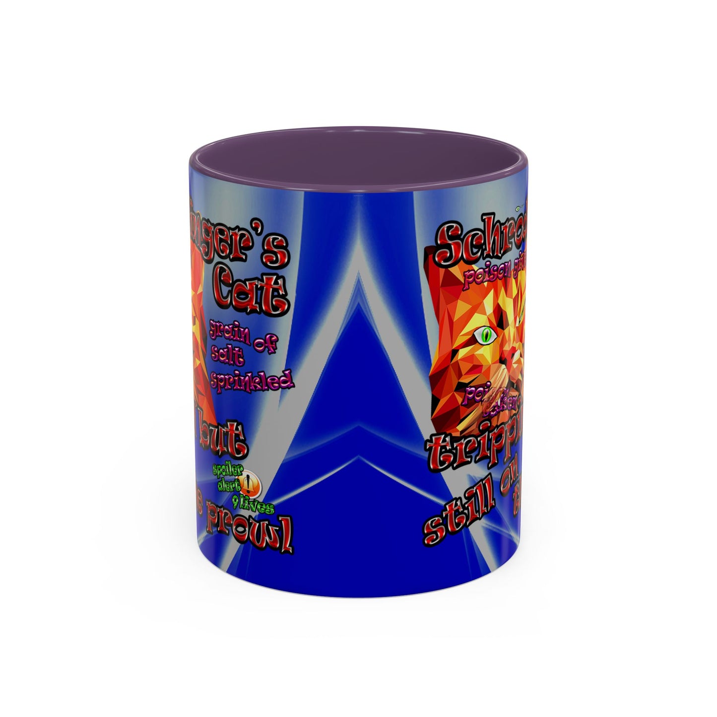 schrodinger's cat - Accent Mug (blue-white wave)