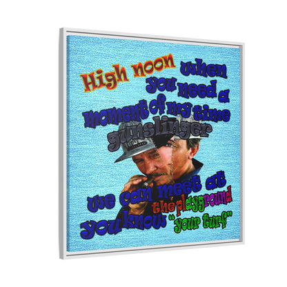 high noon - framed canvas art (faded blue)