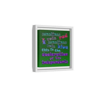 declaration of the independents - framed canvas art (logo green)