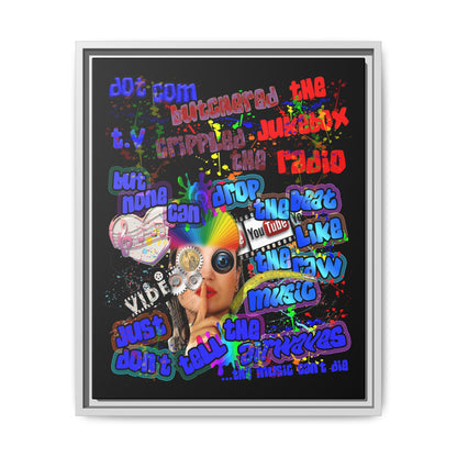 drop the beat - framed canvas art (black)