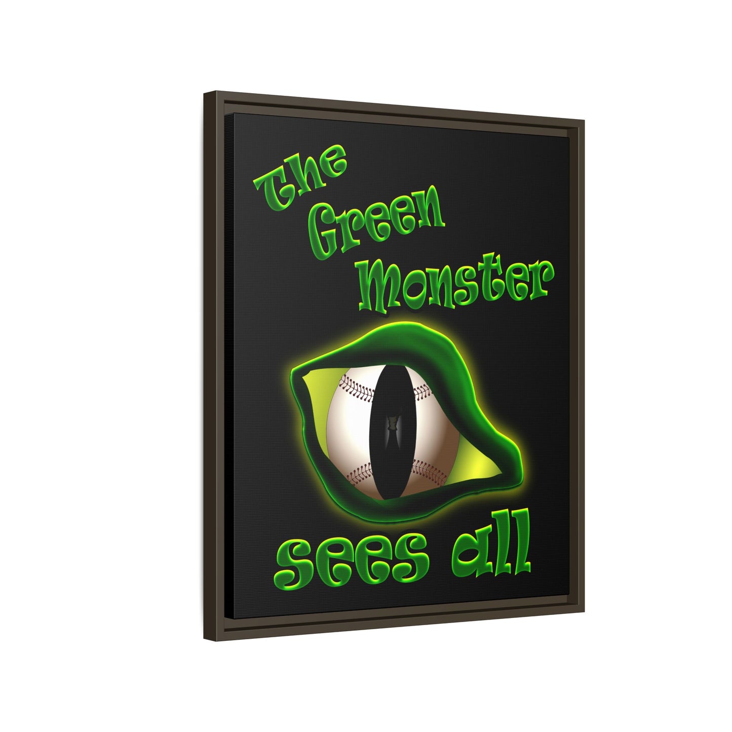 green monster - framed canvas art (black)