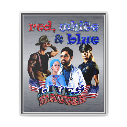 rw&b lives matter - framed canvas art (brushed nickel)