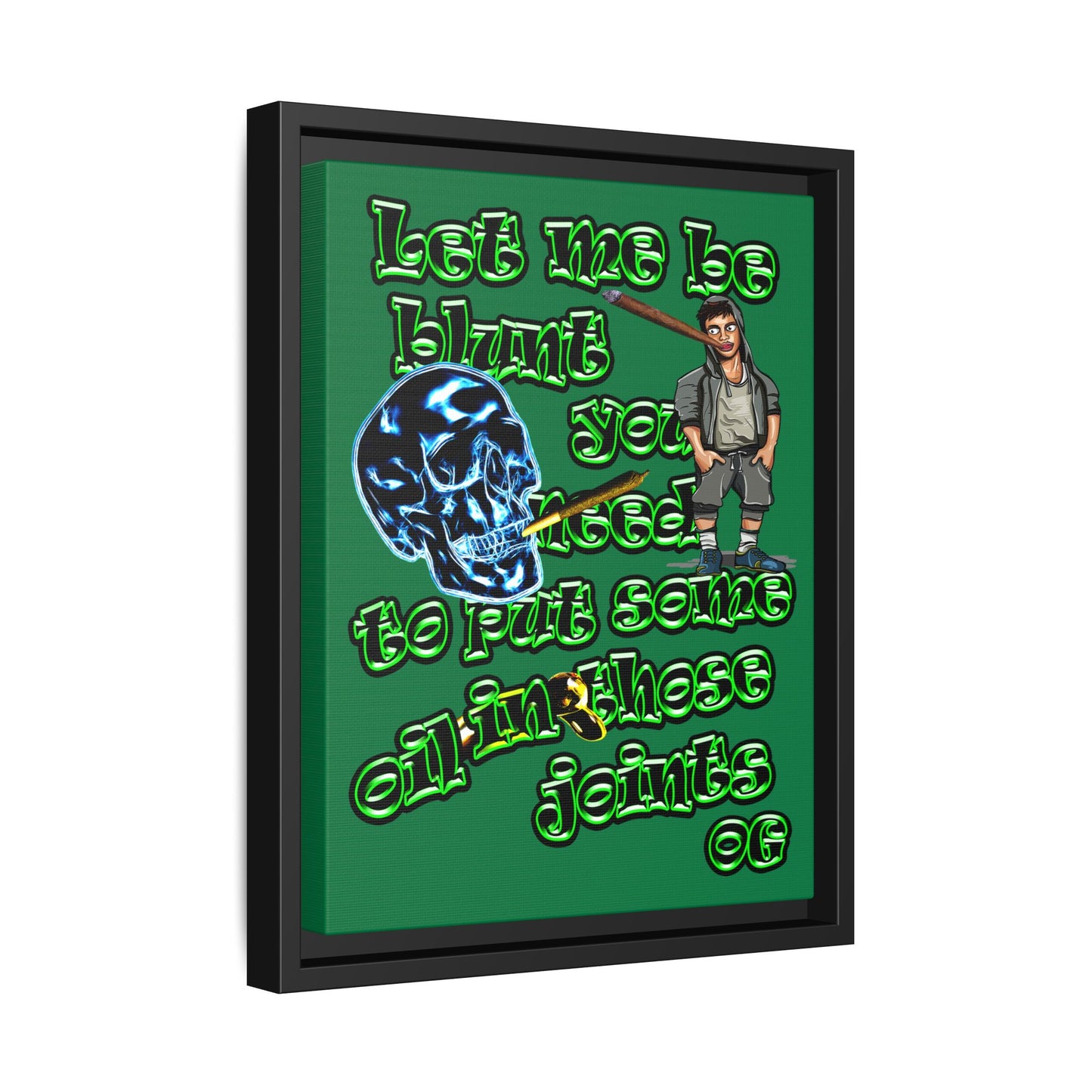og - framed canvas art (dark green)