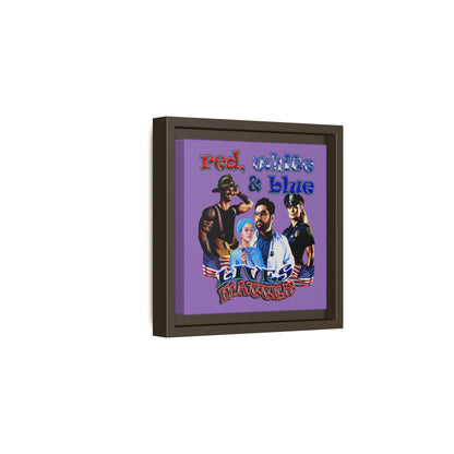 rw&b lives matter - framed canvas art (light purple)