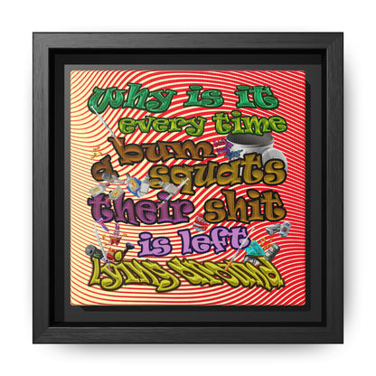 the bum's shit - framed canvas art (yellow-orange wave)