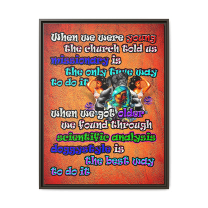 doggystyle - framed canvas art (burnt orange)