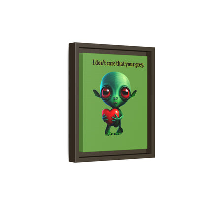 I don't care that your grey - framed canvas art (green)