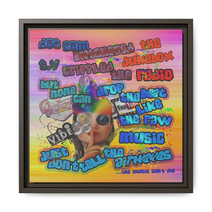 drop the beat - framed canvas art (color blur)