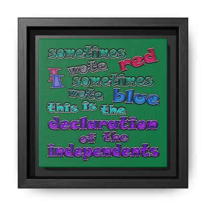 declaration of the independents - framed canvas art (dark green)