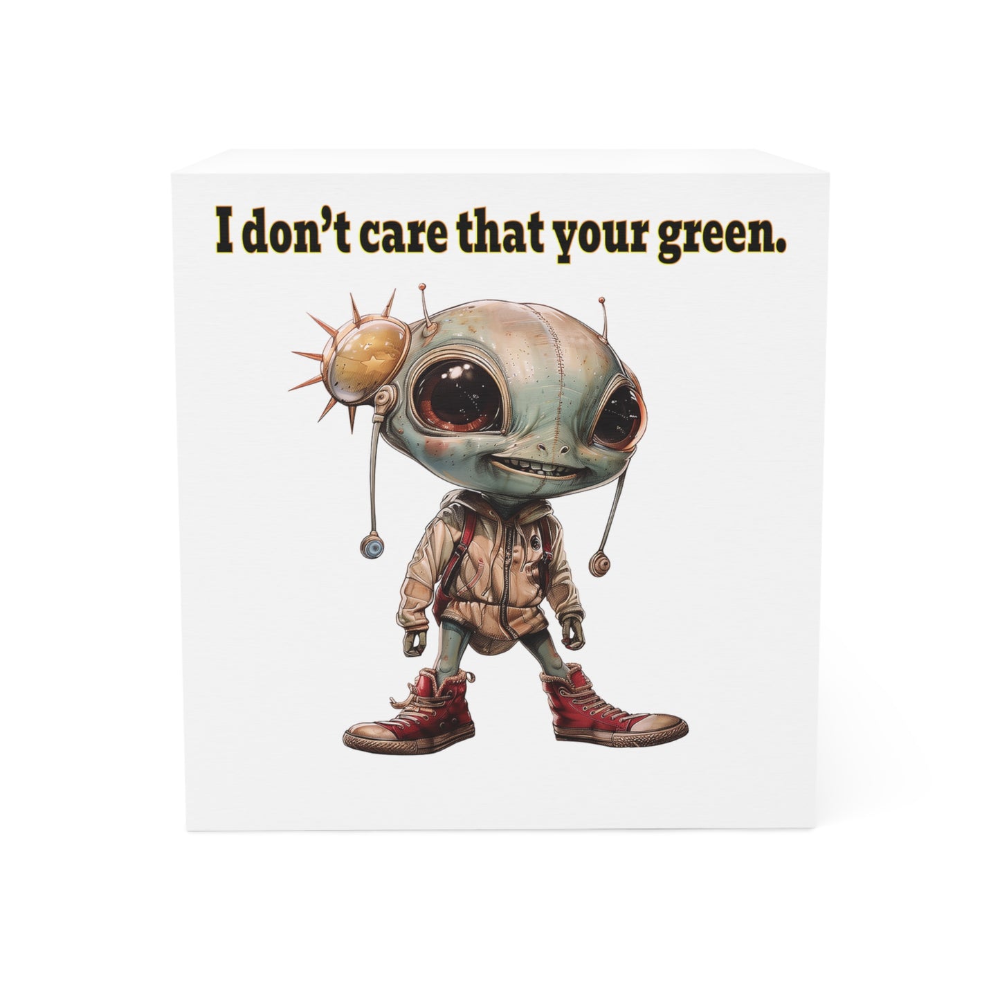 I don't care that your green - note cube (white)
