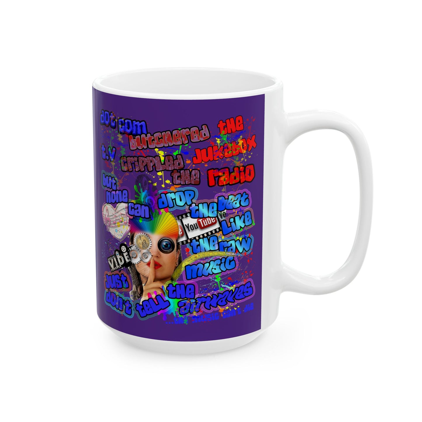 drop the beat - White Mug (purple)