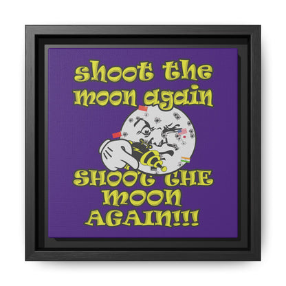 shoot the moon again - framed canvas art (purple)