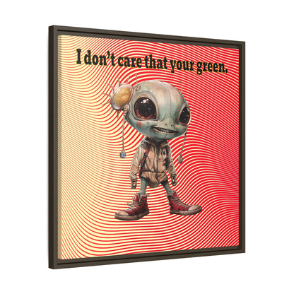 I don't care that your green - framed canvas art (yellow-orange wave)