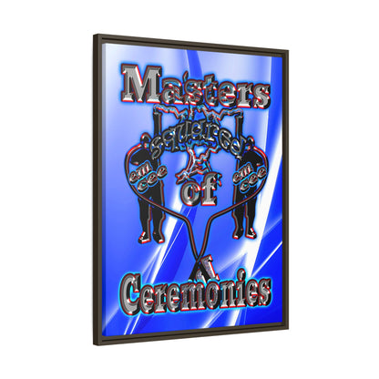 em cee squared - framed canvas art (blue-white wave)